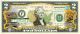 NORTH DAKOTA State/Park COLORIZED Legal Tender U.S. $2 Bill with Security Features
