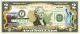 NEW YORK State/Park COLORIZED Legal Tender U.S. $2 Bill with Security Features