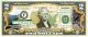 TENNESSEE State/Park COLORIZED Legal Tender U.S. $2 Bill with Security Features