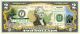 VIRGINIA State/Park COLORIZED Legal Tender U.S. $2 Bill with Security Features