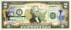 WASHINGTON State/Park COLORIZED Legal Tender U.S. $2 Bill with Security Features