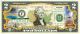 WYOMING State/Park COLORIZED Legal Tender U.S. $2 Bill with Security Features