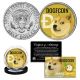 DOGECOIN Cryptocurrency Commemorative Collectors Coin Art on Official JFK Kennedy Half Dollar U.S. Coin