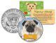 PUG - Dog - JFK Kennedy Half Dollar U.S. Colorized Coin - Limited Edition