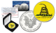 GADSDEN FLAG " Don't Tread On Me " Colorized 1 oz. PURE SILVER AMERICAN U.S. EAGLE in Deluxe Black Felt Coin Display Gift Box