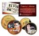 ELVIS PRESLEY Indiana Quarter & JFK Half Dollar 2-Coin Set 24K Gold Plated - Officially Licensed