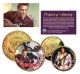 ELVIS PRESLEY " The King " Nevada Quarter & JFK Half Dollar 2-Coin Set 24K Gold Plated - Officially Licensed