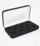Black Felt COIN DISPLAY GIFT METAL PLUSH BOX holds 11-Quarters or Presidential $1 or Sacagawea Dollars 