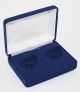 Lot of 5 Blue Felt COIN DISPLAY GIFT METAL BOX for 2-Quarters or Presidential $1 or Sacagawea Dollars 