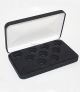 Black Felt COIN DISPLAY GIFT METAL PLUSH BOX holds 9-Quarters or Presidential $1 or Sacagawea Dollars 