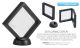 3D Floating 2-Sided View-Thru Coin Display Frame Holder Box Case with Stand ( For Challenge Coins / Coins / Medallions / Jewelry / Stamps) - Black Large Case (2.75”) - Set of 3