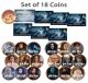 HARRY POTTER Deathly Hallows Colorized UK British Halfpenny ULTIMATE 18-Coin Set - Officially Licensed