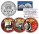 HARRY HOUDINI - Master of Escape - Colorized JFK Kennedy U.S. Half Dollar 3-Coin Set
