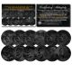 EISENHOWER IKE DOLLARS BLACK RUTHENIUM 6-COIN SET Complete Set of all 6 Years 1971-1978 with COA