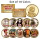FAMOUS NATIVE AMERICANS Colorized Sacagawea Dollar 10-Coin Complete Set INDIANS