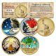 Set of ALL 4 American Innovation COLORIZED 2019 Statehood $1 Dollar Uncirculated Coins - DELAWARE , PENNSYLVANIA, NEW JERSEY & GEORGIA