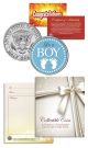 IT'S A BOY - Baby Gift - Keepsake JFK Kennedy Half Dollar US Colorized Coin
