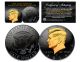 Black RUTHENIUM Clad 2014 Kennedy Half Dollar U.S. Coin with 24K Gold Clad JFK Portrait - 50th Anniversary - P Mint
