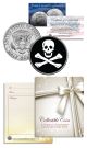 SKULL & CROSSBONES Collectible JFK Kennedy Half Dollar U.S. Colorized Coin 