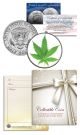 MARIJUANA POT LEAF Collectible JFK Kennedy Half Dollar U.S. Colorized Coin