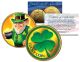 LEPRECHAUN Four Leaf Clover JFK Kennedy Half Dollar 24K Gold Plated LUCKY COIN St Patrick's Day