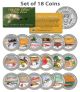 Set of ALL 18 COLLECTIBLE ANTIQUE FISHING LURES JFK Kennedy Half Dollar US Coins