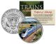 TGV (Fastest Wheeled Train) - Famous Trains - JFK Kennedy Half Dollar U.S. Colorized Coin