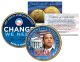 BARACK OBAMA " Change We Need " 24K Gold Plated JFK Kennedy Half Dollar US Colorized Coin