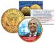 BARACK OBAMA - 44th President - 24K Gold Plated JFK Kennedy Half Dollar US Colorized Coin