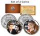 PRESIDENT JOHN F. KENNEDY - Jackie/John Jr. - Famous Quote on JFK Kennedy Half Dollar U.S. 2-Coin Set