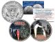 KENNEDY CHRISTMAS - Colorized JFK Kennedy Half Dollar U.S. 2-Coin Set - Jacqueline & John F Kennedy Jr