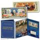 July 4th Independence Day 2-Sided Colorized Genuine Legal Tender U.S. $2 Bill in Large Collectors Folio Display 