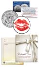 RED LIPS - KISS - RED LIPSTICK - JFK Kennedy Half Dollar US Colorized Coin