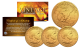 Susan B. Anthony U.S. Dollar Coins 24K GOLD Plated with Coin Capsules and COA * Lot of 3 *