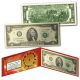 Chinese Zodiac Lucky Money Double 88 Serial Number U.S. $2 Bill with Red Folio