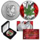 CANADA LEGALIZED MARIJUANA Colorized 2018 Genuine .9999 Silver 1 oz CANADA MAPLE LEAF BU with Box
