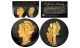Black RUTHENIUM 2-Sided 1916-1945 Original AU MERCURY SILVER DIME with 24KT Gold Clad Highlights Obverse & Reverse  * 2-Sided Blackout Edition *