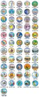 COMPLETE SET of ALL 56 Statehood State U.S. Quarters Coins (1999 to 2009) * COLORIZED *