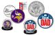 Best Dad - MINNESOTA VIKINGS 2-Coin Set U.S. Quarter & JFK Half Dollar - NFL Officially Licensed