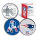 NEW ENGLAND PATRIOTS - Retro & Team Logo - Massachusetts Quarters 2-Coin U.S. Set - NFL Officially Licensed