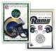 ST. LOUIS RAMS Field NFL Colorized JFK Kennedy Half Dollar U.S. Coin w/4x6 Display