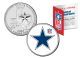 DALLAS COWBOYS - Retro Logo - Texas US Quarter Colorized Coin Football NFL - Officially Licensed