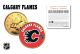 CALGARY FLAMES NHL Hockey 24K Gold Plated Canadian Quarter Colorized Coin - Officially Licensed