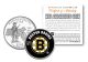 BOSTON BRUINS NHL Hockey Massachusetts Statehood Quarter U.S. Colorized Coin - Officially Licensed