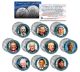 NOBEL PEACE PRIZE - Colorized JFK Half Dollar U.S. 10-Coin Set