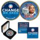 BARACK OBAMA " Change We Need " 24K Gold Plated 2-Sided JFK Kennedy Half Dollar US Colorized Coin with Display Box - Lot of 3