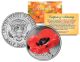 ORIENTAL POPPY FLOWER JFK Kennedy Half Dollar U.S. Colorized Coin