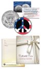 PEACE SIGN SYMBOL - Patriotic Keepsake Gift - JFK Kennedy Half Dollar US Colorized Coin
