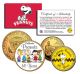 PEANUTS Charlie Brown SNOOPY - 60 Years - DC Quarter & JFK Half Dollar 2-Coin Set 24K Gold Plated - Officially Licensed