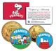 PEANUTS Charlie Brown SNOOPY DC Quarter & JFK Half Dollar US 2-Coin Set 24K Gold Plated - Officially Licensed